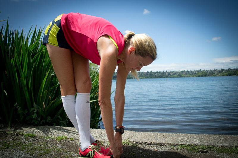 Woman Stretching Calves