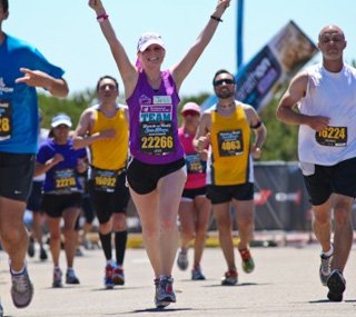 Woman Winning Race